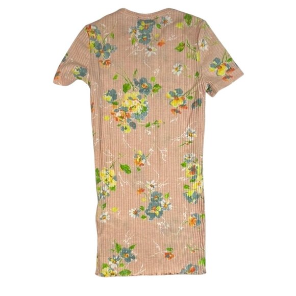 Ralph Lauren ‘Floral Bouquet’ Ribbed Short-Sleeve Lettuce Trimmed Light Weight t - Picture 12 of 13